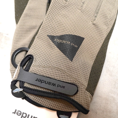 【and wander】アンドワンダー unisex stretch mesh glove "2Color" ※ネコポス可