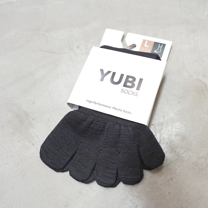 【YUBI SOCKS】 ユビソックス Toe Socks Quarter Crew Axio Wool "Black"