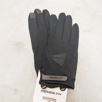 【and wander】アンドワンダー unisex stretch mesh glove "2Color" ※ネコポス可