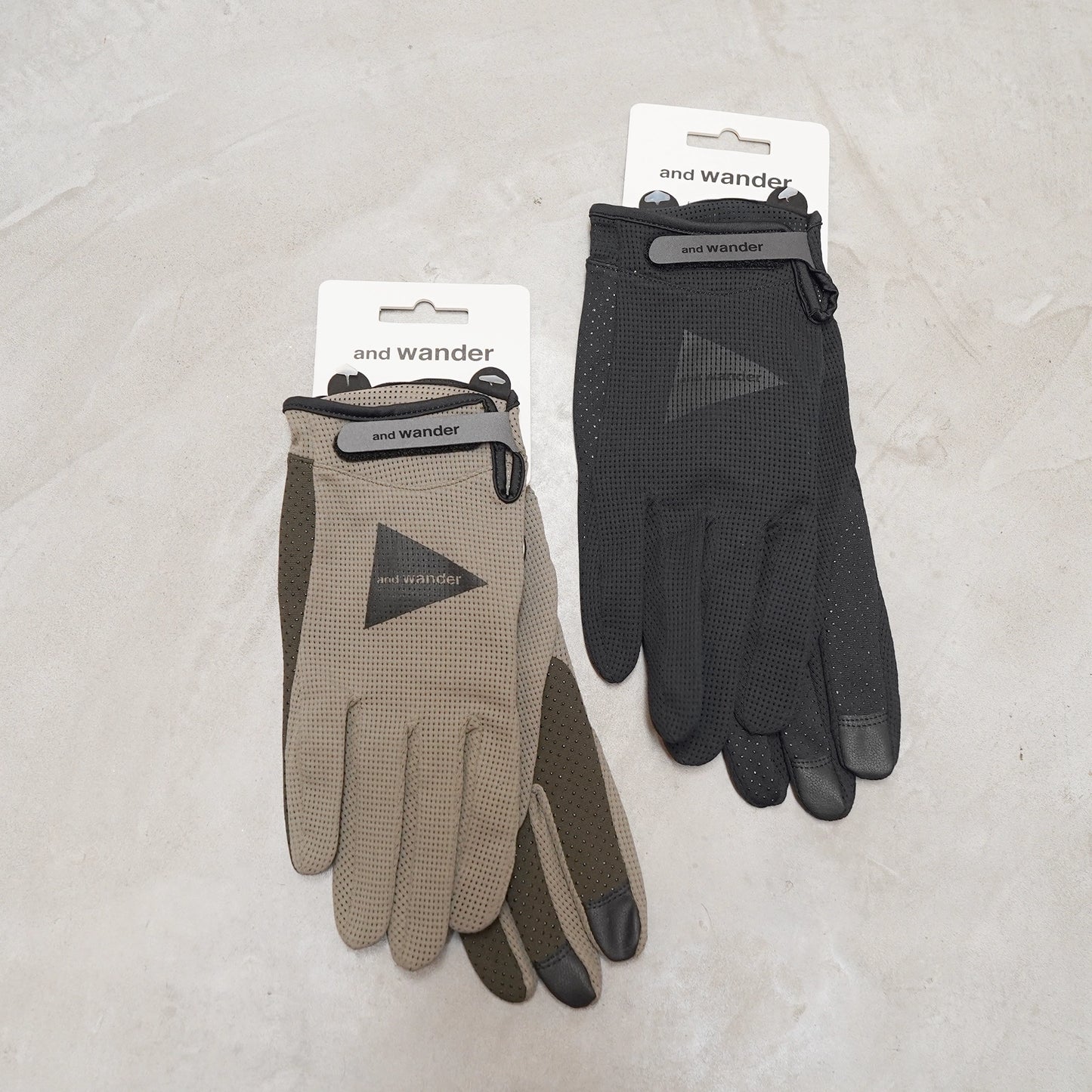【and wander】アンドワンダー unisex stretch mesh glove "2Color" ※ネコポス可