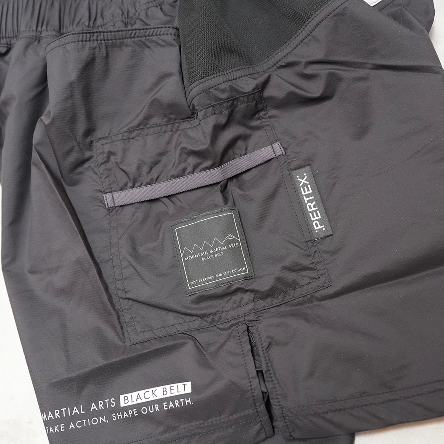 【Mountain Martial Arts】マウンテンマーシャルアーツ  unisex MMABB PERTEX® 7-pockets Run Shorts “Liger” “Black”