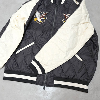 【TAION】タイオン unisex Japan Special Reversible Sukajan Down Jacket "Black/Off White×Black/D.Purple"