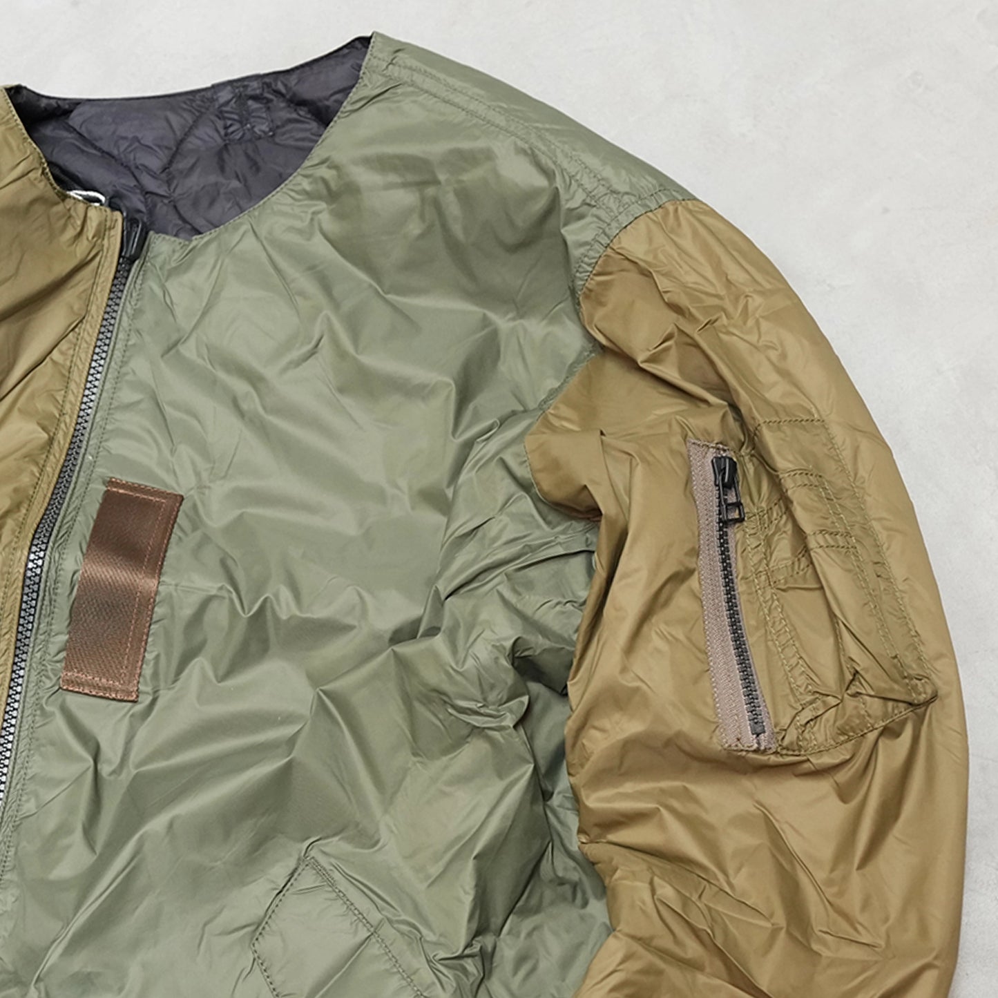 【TAION】タイオン unisex Japan Special Reversible MA-1 Down Jacket "Crzy Olive×Black"