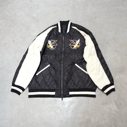 【TAION】タイオン unisex Japan Special Reversible Sukajan Down Jacket "Black/Off White×Black/D.Purple"