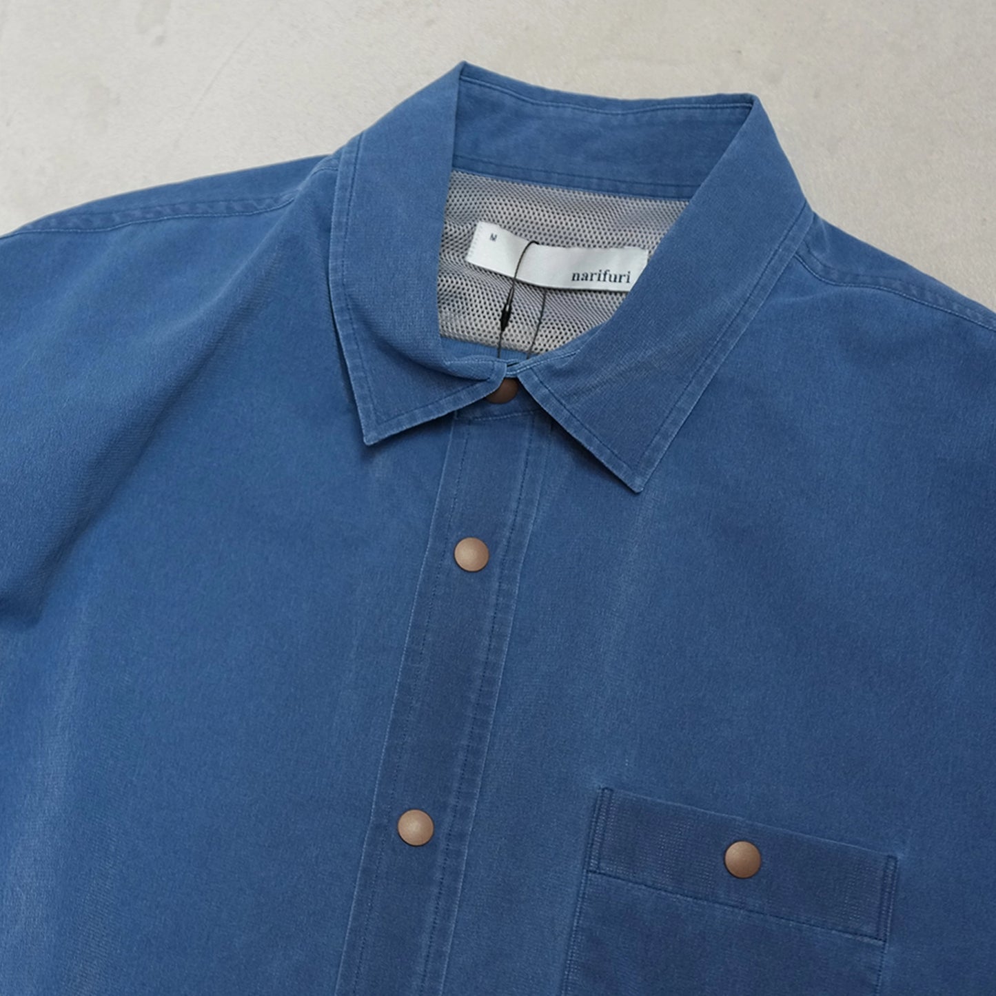 【NFC narifuri】ネイチャーフィールドクラブ ナリフリ NFC ピグメントメッシュシャツ "Indigo”