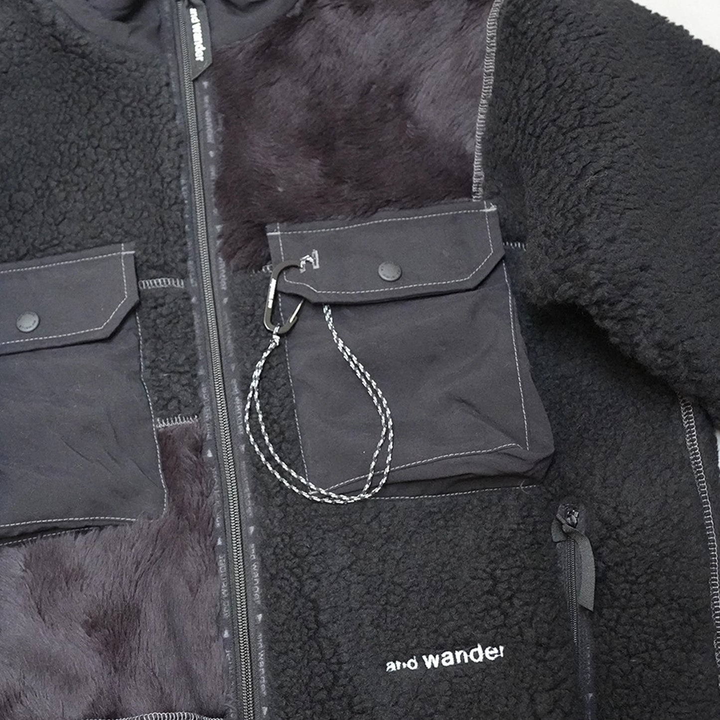 【and wander】アンドワンダー women's Mix boa jacket "2Color"