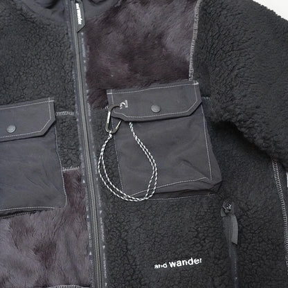 【and wander】アンドワンダー women's Mix boa jacket "2Color"