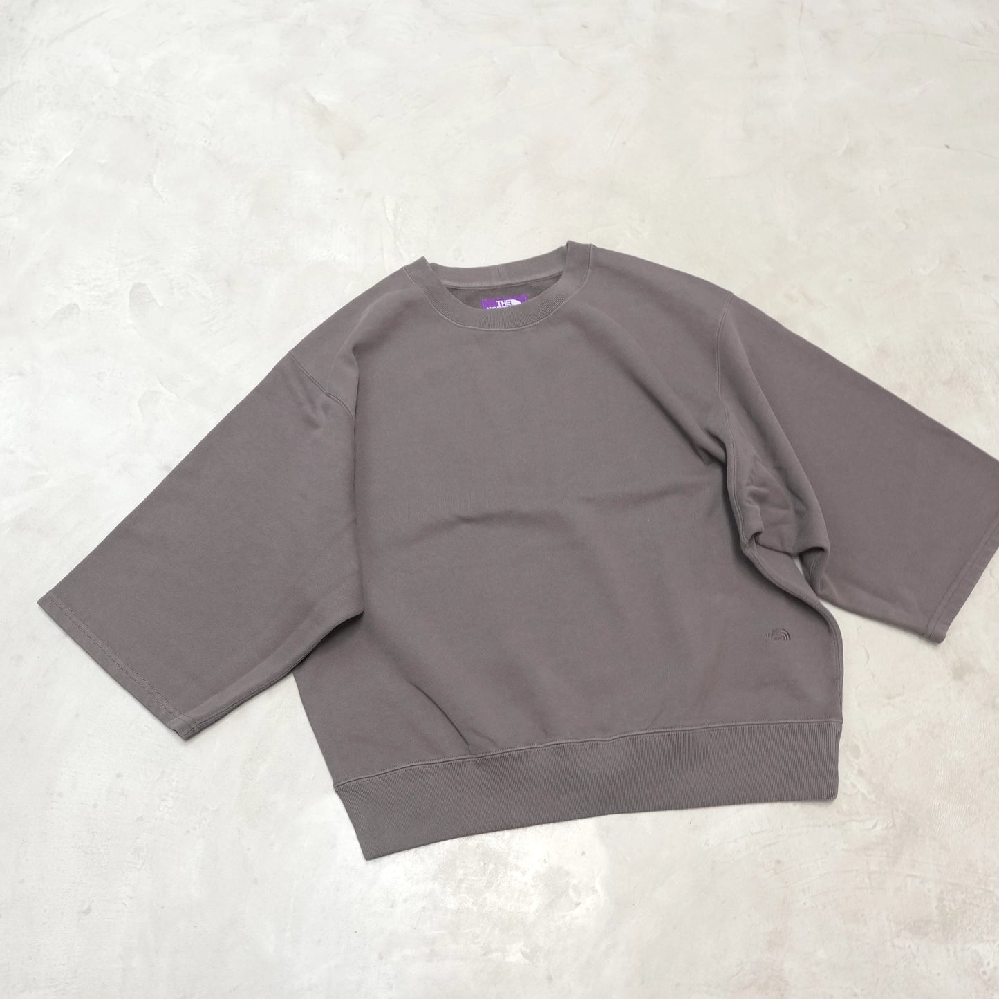 【THE NORTH FACE Purple Label】ノースフェイスパープルレーベル  women's 11oz Field Cropped Sleeve Sweatshirt "Asphalt Gray"