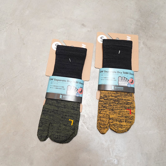 【MIYAGEN】ミヤゲン LW Separate Dry Tabi Socks Crew "2Color" ※ネコポス可