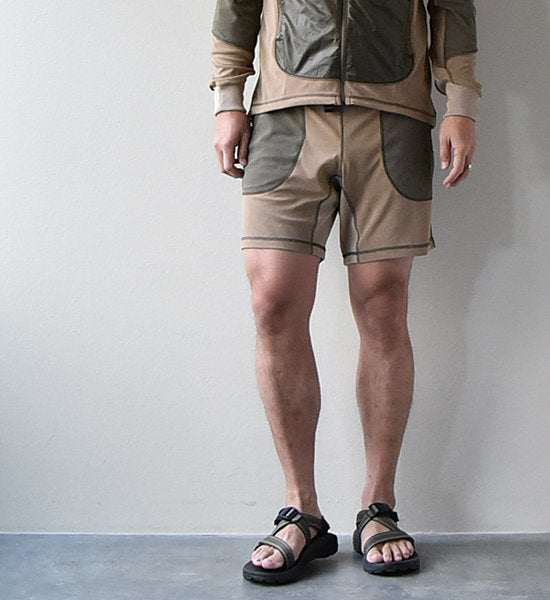 【and wander】 アンドワンダー men's mixd pile short pants "3Color"