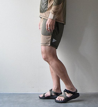 【and wander】 アンドワンダー men's mixd pile short pants "3Color"