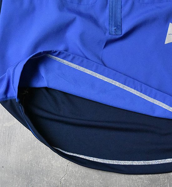 【and wander】 アンドワンダー men's tech hoodie ”Blue”