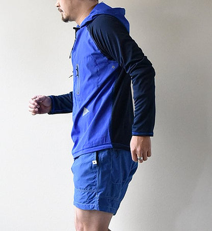 【and wander】 アンドワンダー men's tech hoodie ”Blue”