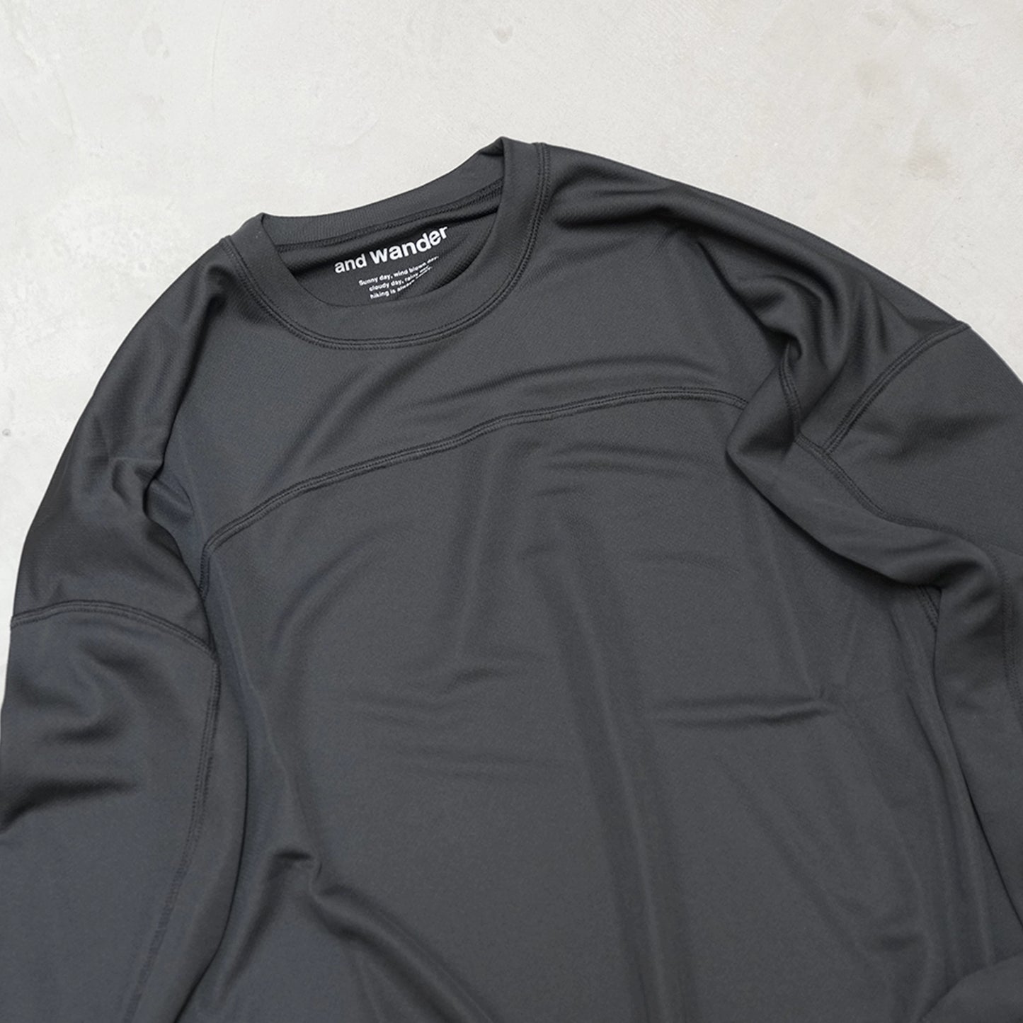 【and wander】アンドワンダー women's dry jersey LS T "Black" ※ネコポス可