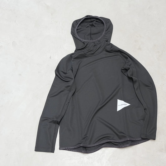 【and wander】アンドワンダー women's dry jersey LS hoodie "Black" ※ネコポス可